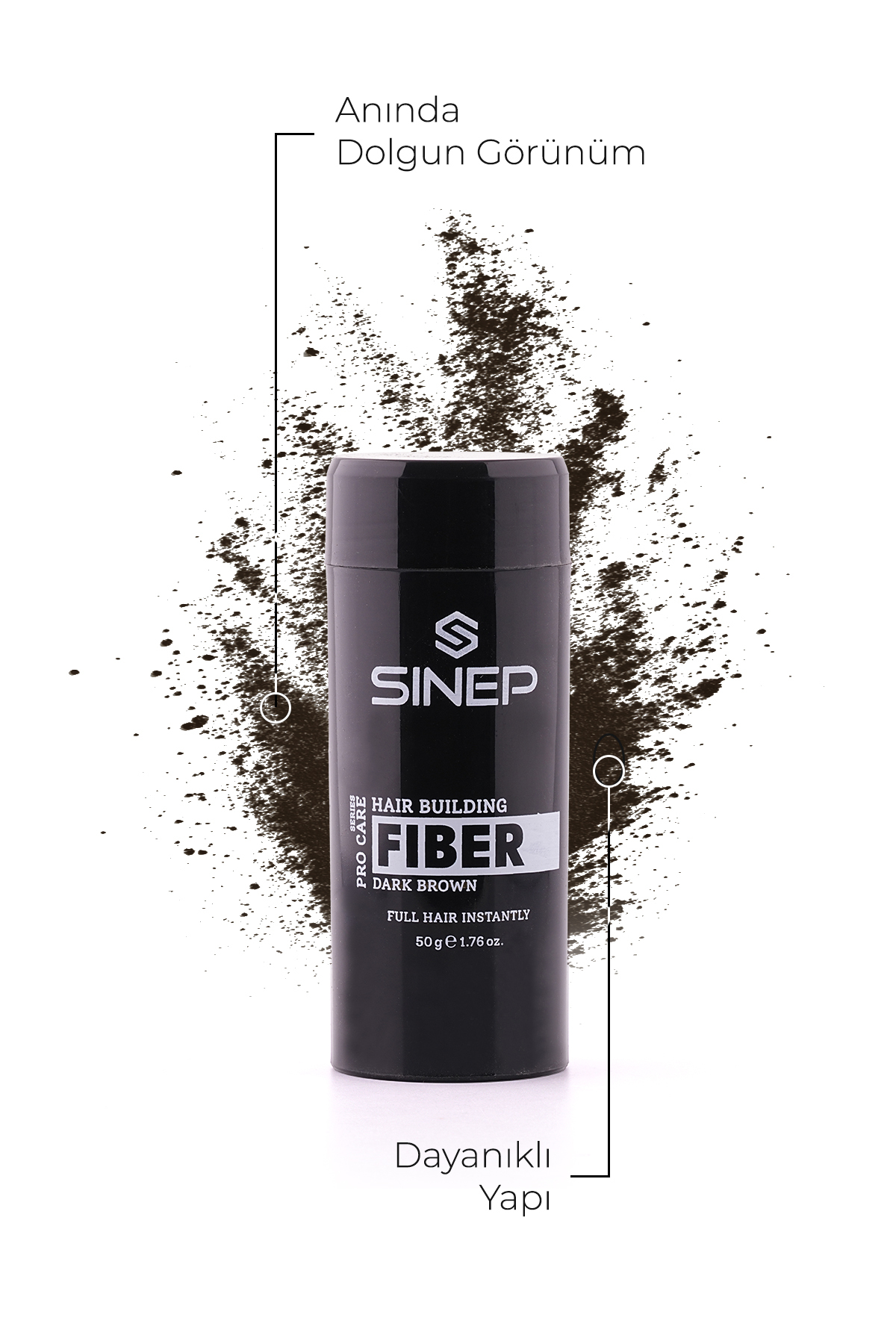 HAIR BUILDING FIBER 50G DARK BROWN — SB.SBOU.0003.21290 — تصویر 2 از 5