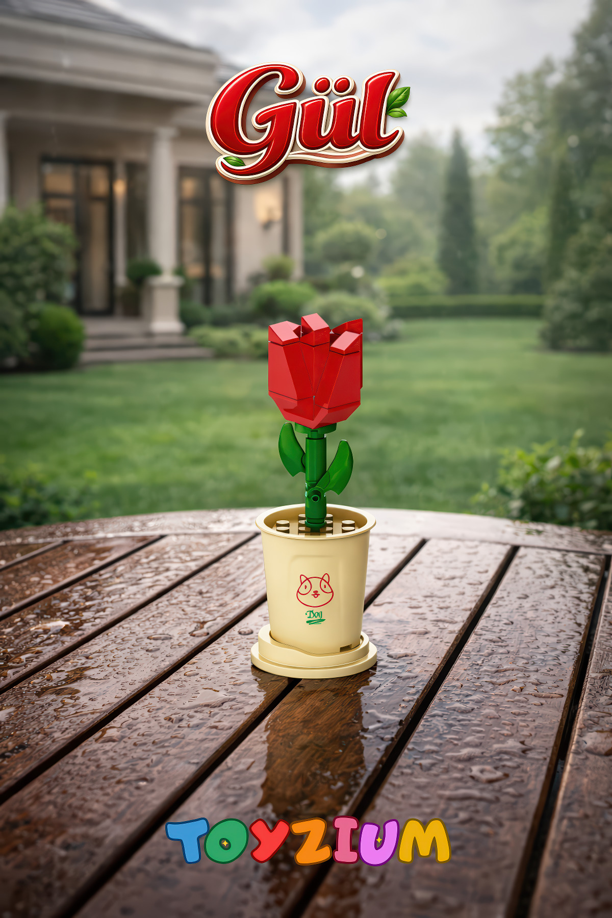 Shem Florist Gül Yapı Blok Çiçek Seti (32 Parça) - Rose Plant Series fotoğrafı 2 (önizleme)