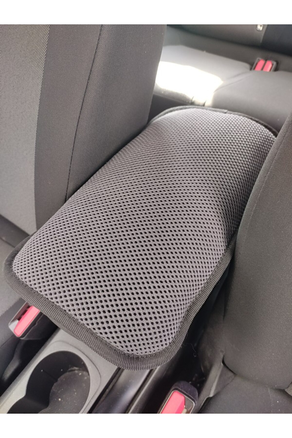 ottotekss FİAT EGEA Uyumlu Oto Kolçak Pedi File Kumaş 29x19 Cm Kaydırmaz Tabanlı Lastikli