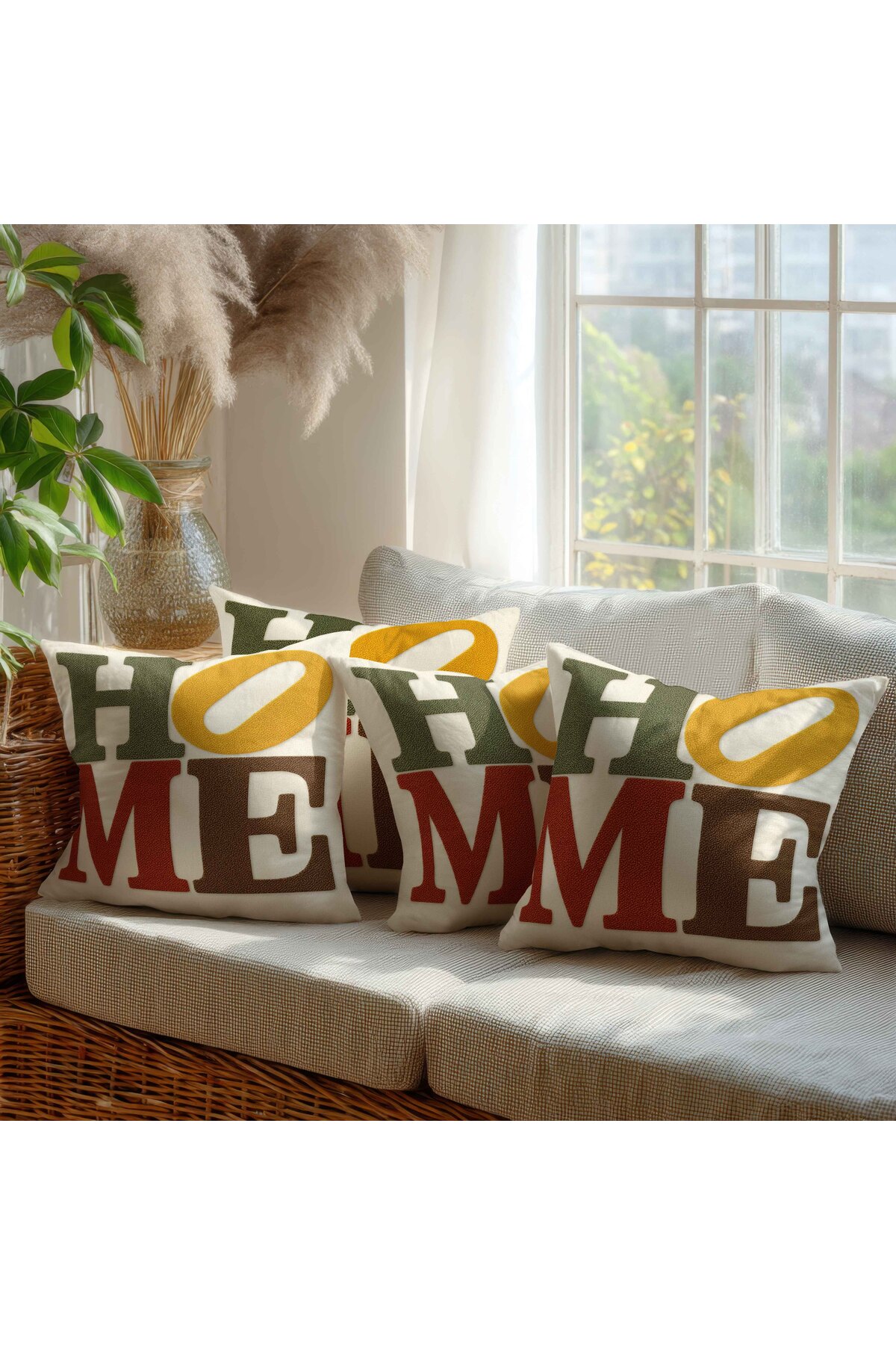 Beautiful Store Digital Print Embroidery Pattern 4-Piece Same Pattern Square Pillowcase