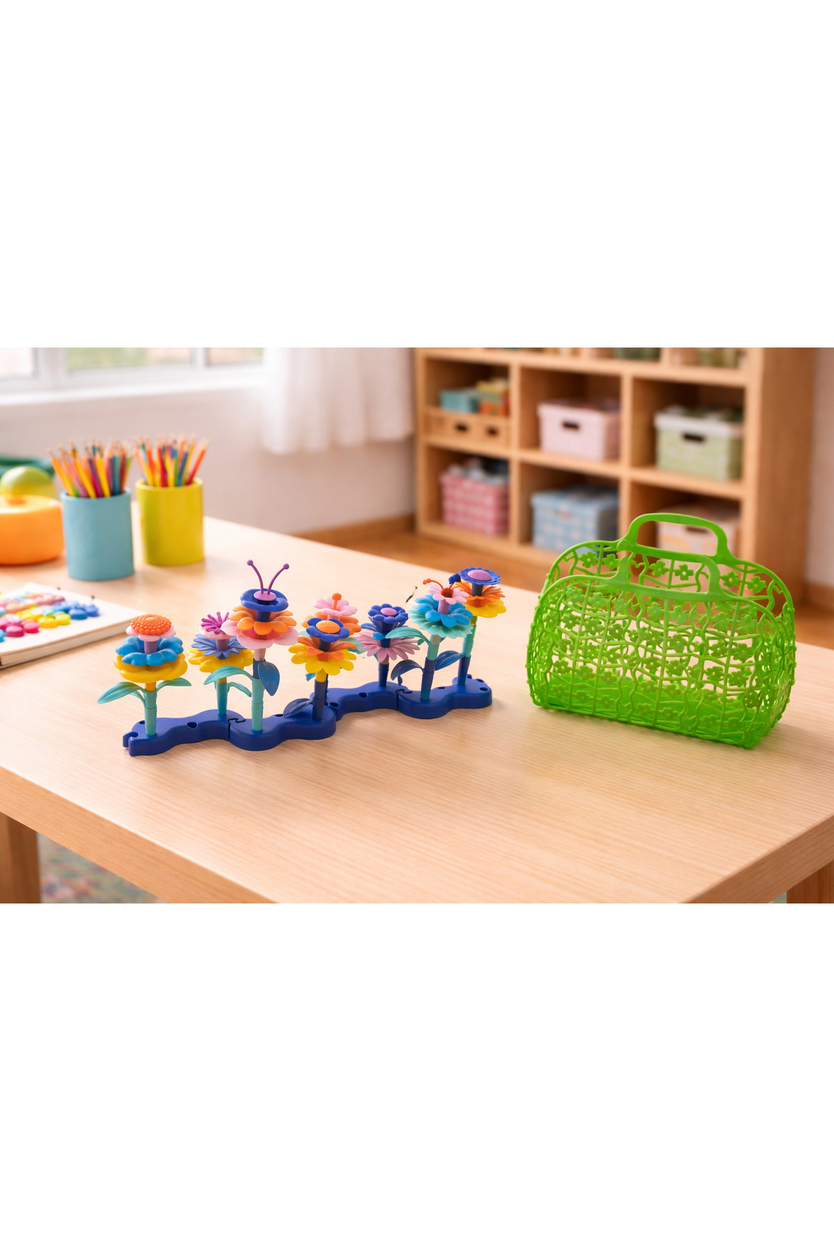 toysmilla Çiçek Bahçesi Oyuncağı Montessori Okul Öncesi +3 Yaş 52 Parça Yapım Seti Bul Tak Blok Eğitici fotoğrafı 2 (önizleme)