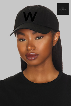 Weweus Kadın Siyah W İşlemeli Siyah Lüks Spor Şapka