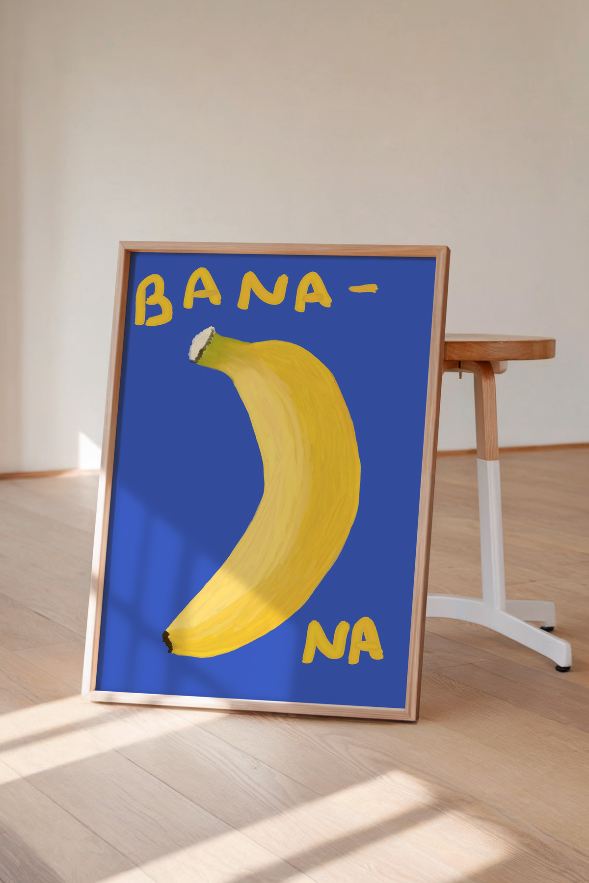 Muz Tablo Modern Mutfak Poster Sarı Meyve Duvar Dekoru Çerçevesiz
