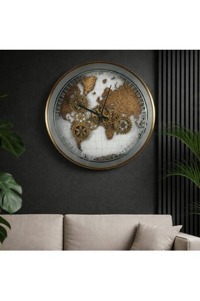 Dekorika Official Tempus Keşif Temalı Eskitme Çarklı Duvar Saati