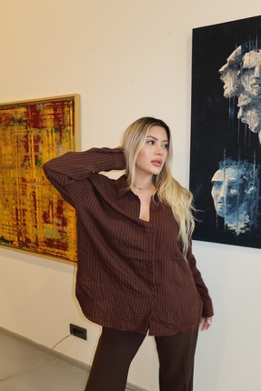 AEP COLLECTION GOFRE ÇİZGİ DETAYLI GÖMLEK