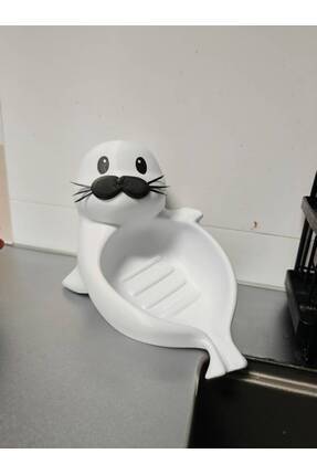 NorthEdge3D Fok Figürlü Tezgah Üstü Organizer Sabunluk Sünger ve Bulaşık Teli...