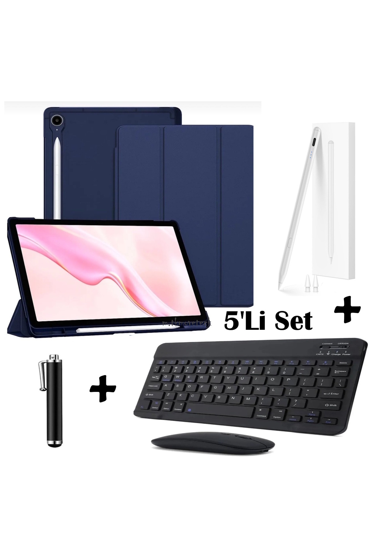 m.tk moveteck Samsung Galaxy S9 Fe / S10 Fe / S10 Lite Uyumlu Kılıf + Bluetoothlu Klavye + Mause+ Dokunmatik Kalem Akıllı Telefon