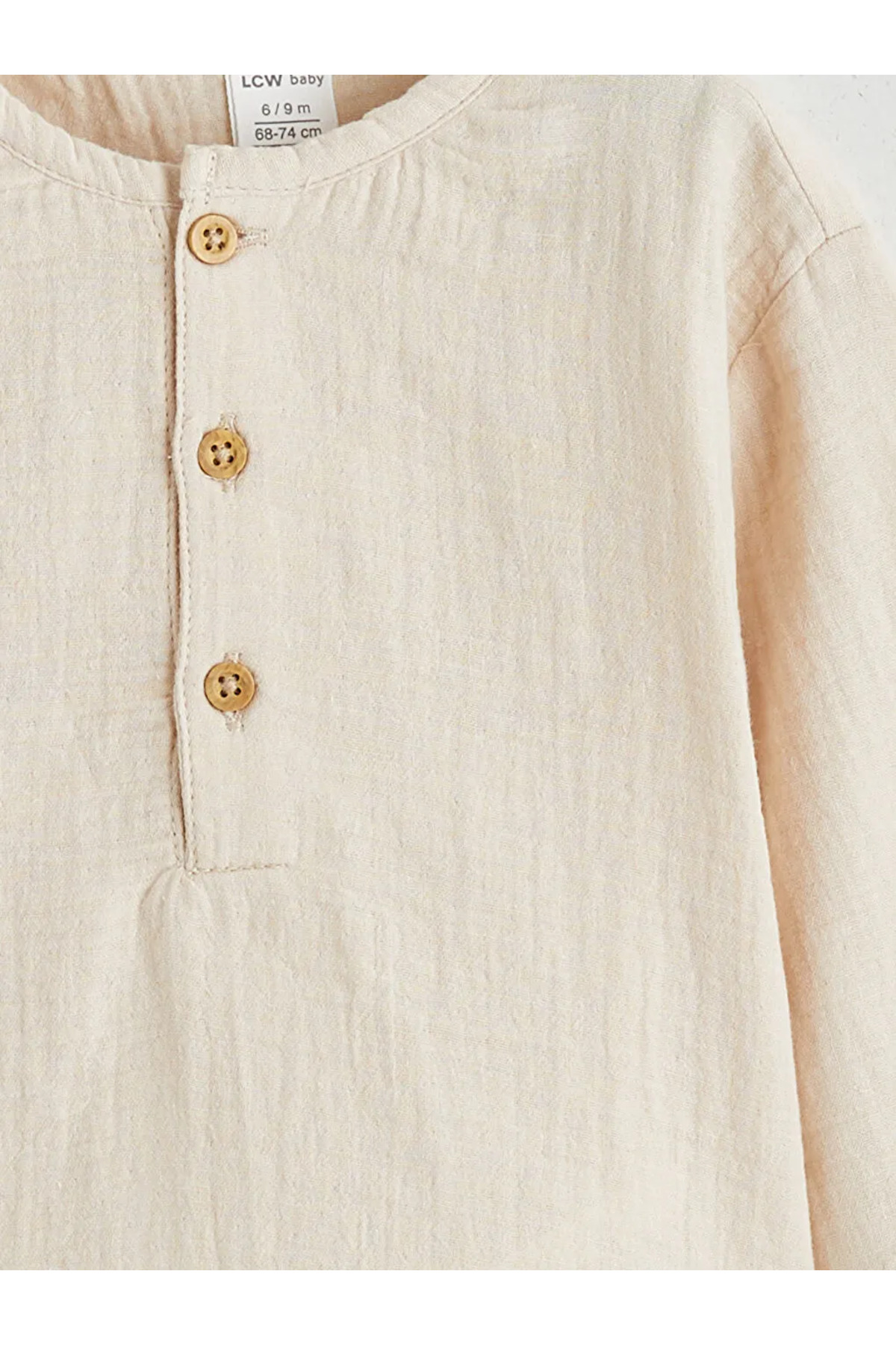 LC Waikiki Bej Erkek Bebek Müslin Gömlek ve Pantolon fotoğrafı 3 (önizleme)