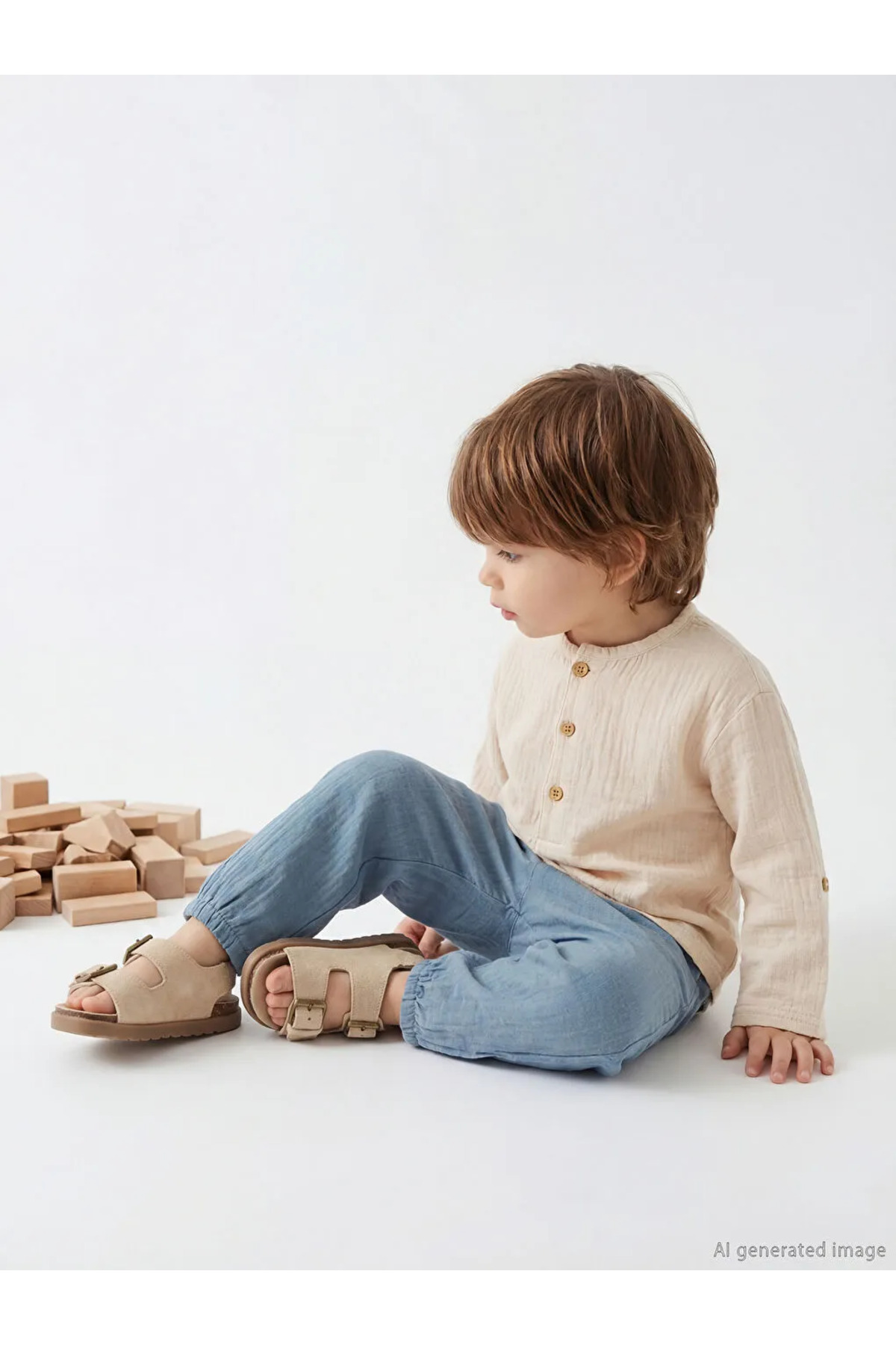 LC Waikiki Bej Erkek Bebek Müslin Gömlek ve Pantolon fotoğrafı 6 (önizleme)