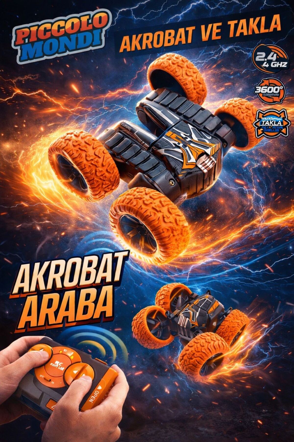 Piccolo Mondi Uzaktan Kumandalı Akrobat Araba 360° Dönebilen Takla