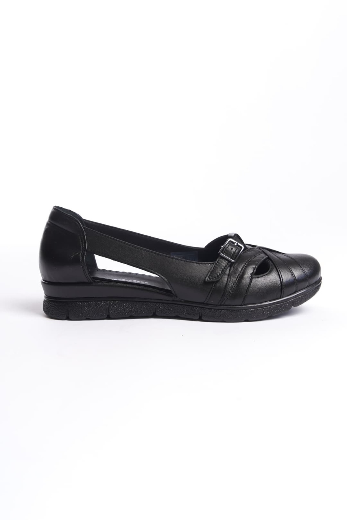 Genuine Leather Black Handmade Casual Women's Sandals