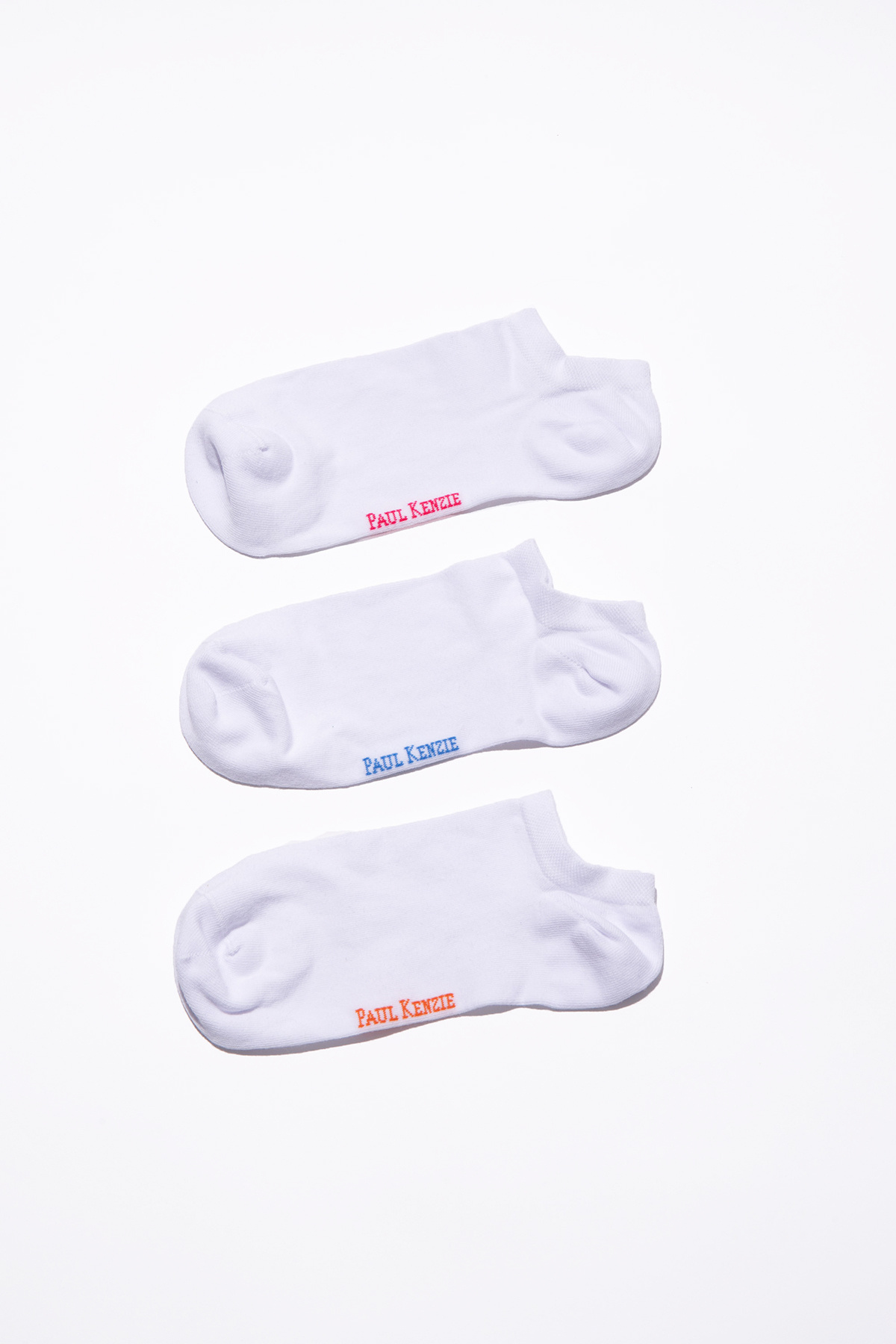 Paul Kenzie Unisex 3'lü Sneaker Çorap Seti - Whitey görsel 2