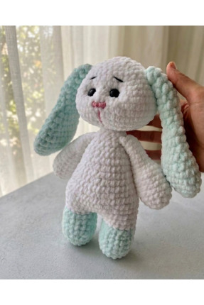 T&P Collection El Yapımı Amigurumi Tavşan Oyuncak (28 cm)– Yumuşacık Kadife İ...