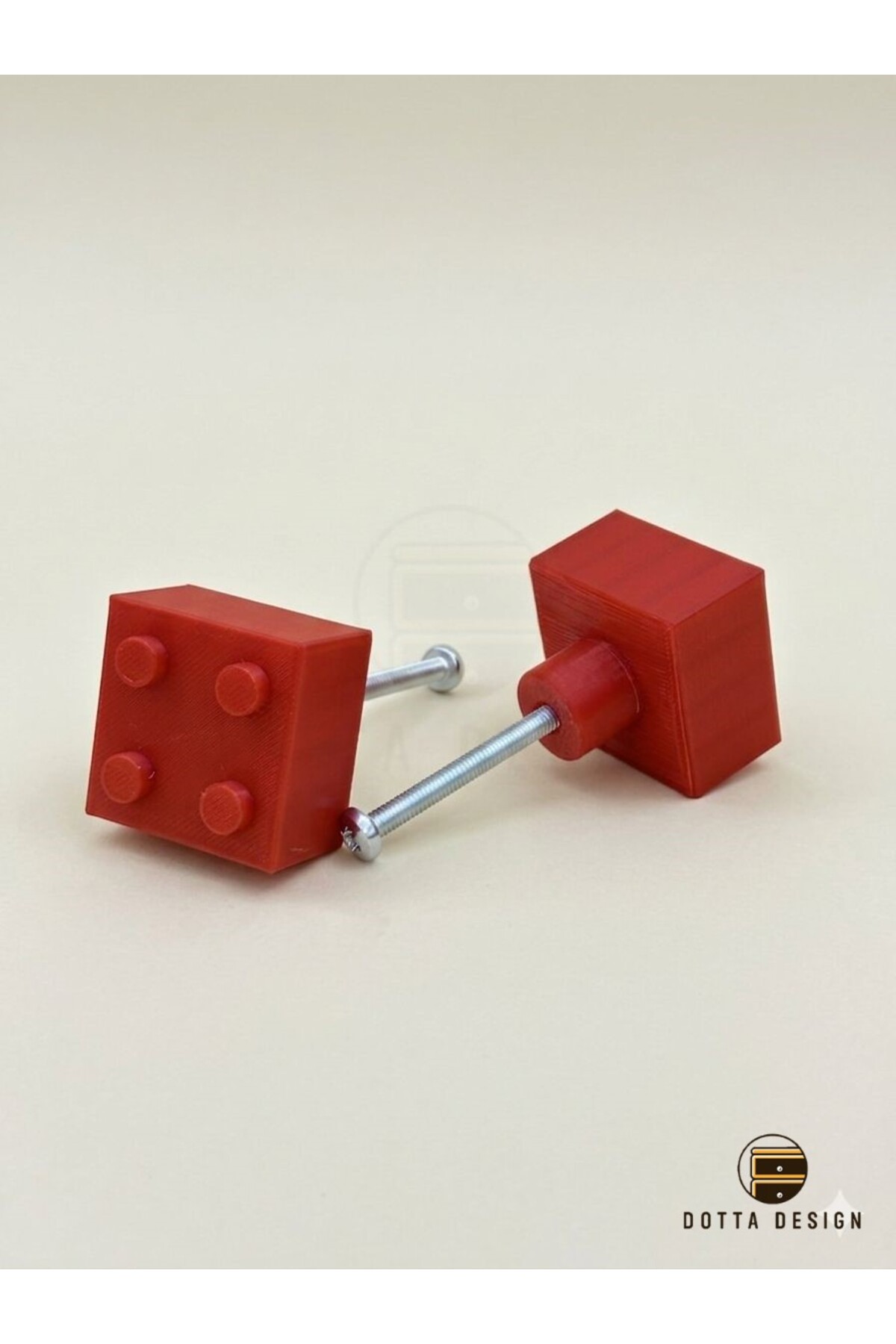 Dotta Design Çocuk Odası Kulpları - Blok Tasarımlı Kulp - Kırmızı (Tekli-3x3 cm) fotoğrafı 3 (önizleme)