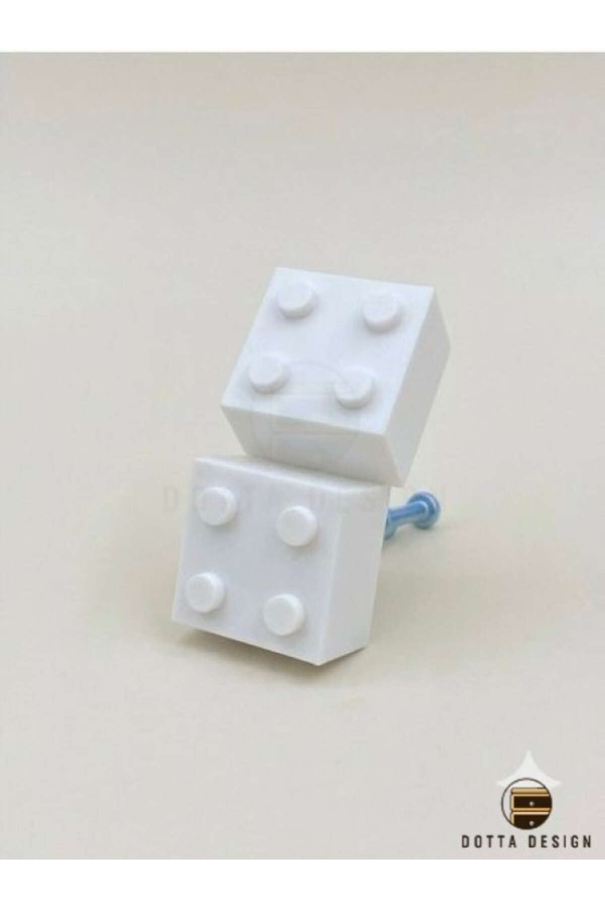 Dotta Design Çocuk Odası Kulpları - Blok Tasarımlı Kulp - Beyaz (Tekli-3x3 cm) fotoğrafı 2 (önizleme)