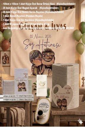 levon tekstil Muhteşem Söz Paketi ( magnet açacak, damat peçetesi, duvar süsü...