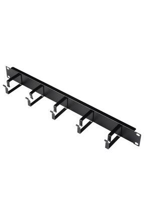 Lande 19” 1U Metal Kablo Düzenleyici (5 Kancalı) – Siyah
