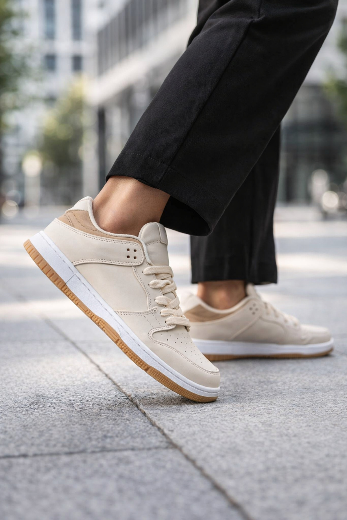 Liarca Sandrush Low Top Dayanıklı Rahat Unisex Günlük Sneaker Ayakkabı, Bej Kahve görsel 2