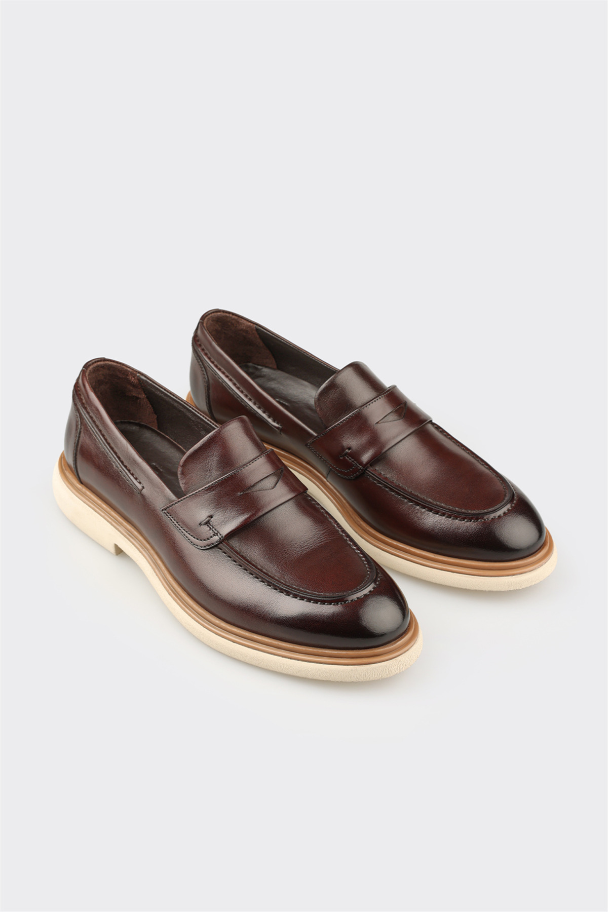 Elle Shoes Kahve Deri Erkek Günlük Ayakkabı görsel 2