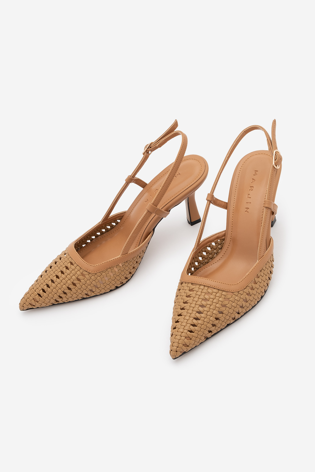 حذاء نسائي بكعب ستيليتو مدبب ومفتوح من الخلف، محبو...