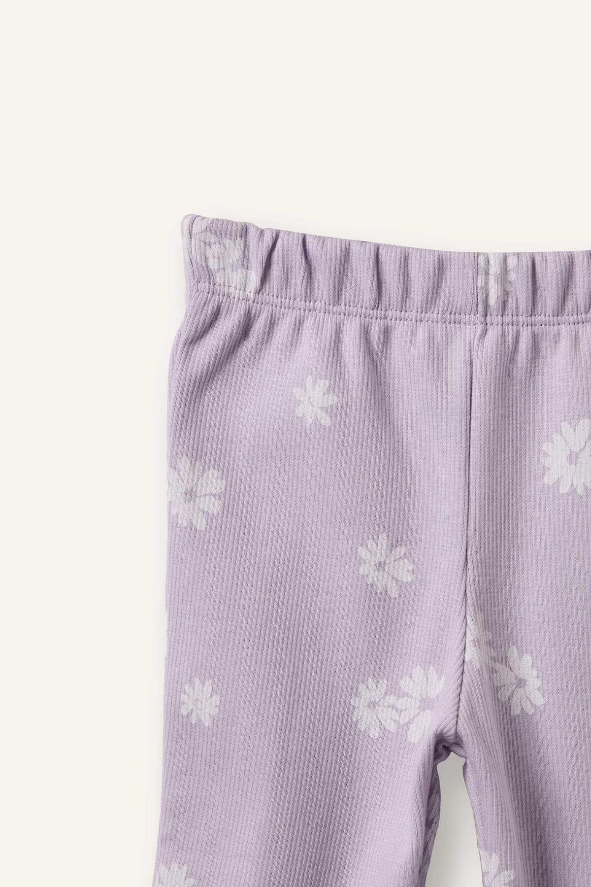 Defacto Çiçekli Fitilli Kaşkorse Tayt Kız Bebek H3007A526SP fotoğrafı 2 (önizleme)