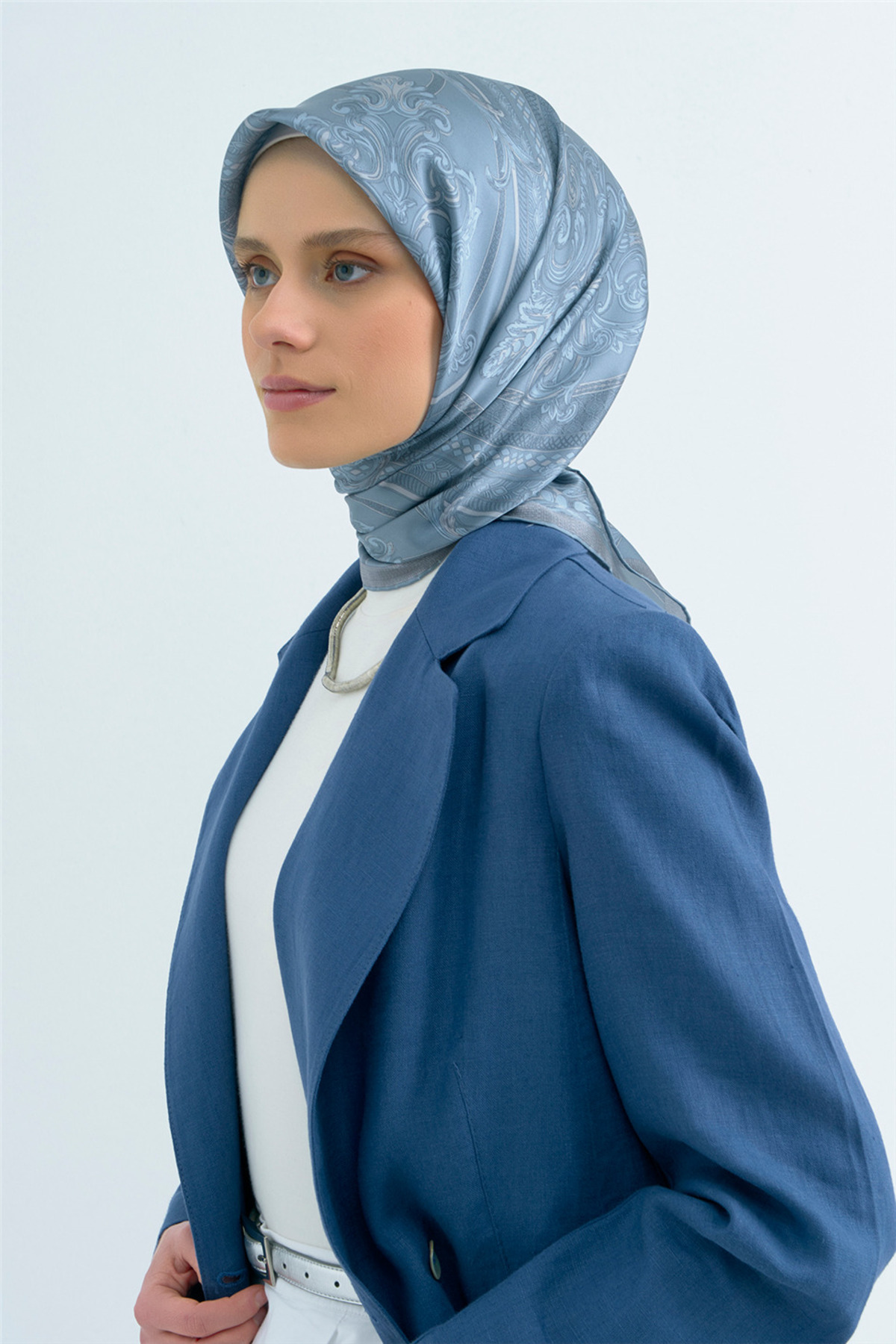Saf İpek Twill Eşarp 9537D 03