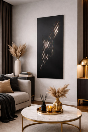 MAPİ PROJE Modern Metal Duvar Dekoru – Soyut Nokta Desen, Lazer Kesim Minimal...