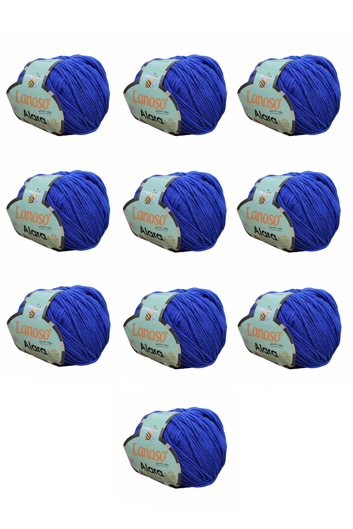 Alara Cotton 10-Pack50 g 140 m Cotton and Acrylic( 954 )Amigurumi and Knitting Yarn