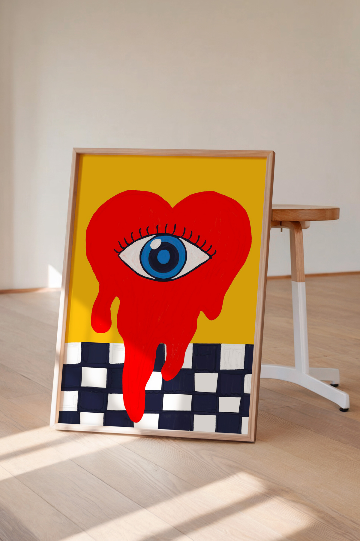 Kalp Tablo Modern Pop Art Poster Soyut Duvar Dekoru Çerçevesiz