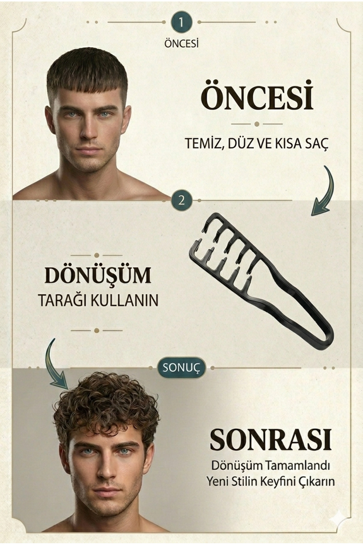 Mucizevi Tarak Profesyonel Saç Şekillendirici Sihirli Tarak — رنگارنگ OCN523831 — تصویر 2 از 5