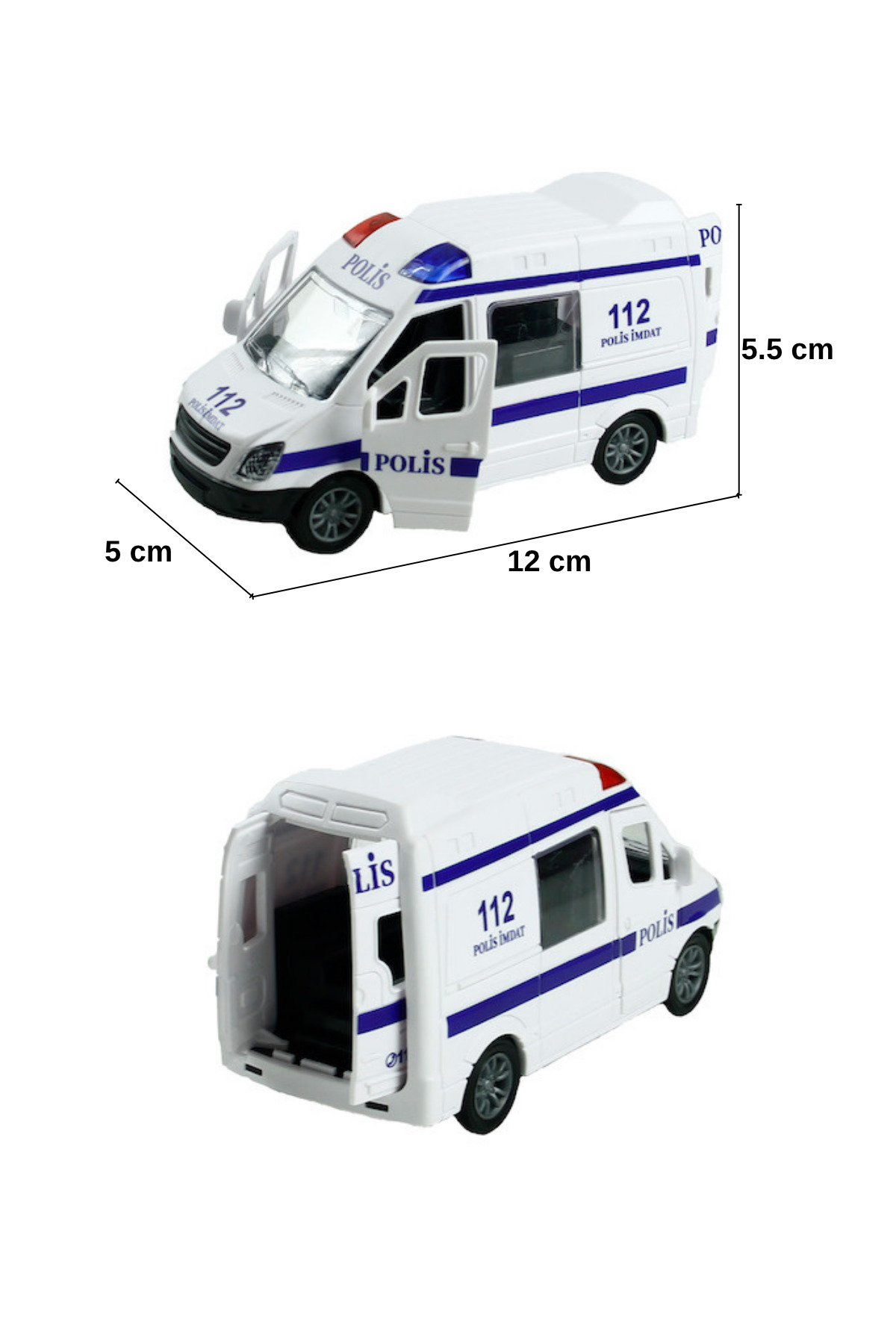 craftivio Acil Müdahale Araçları - Polis, Ambulans, İtfaiye, Jandarma Minibüs - Geri Çek, Kapıları Açılır fotoğrafı 3 (önizleme)