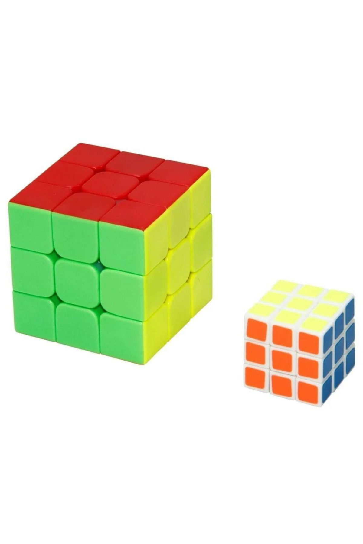 craftivio 2'li Zeka Küpü Seti - Standart 3x3x3 & Mini 3x3x3 - Hızlı Dönen Etiketsiz Eğitici Akıl Oyuncağı fotoğrafı 3 (önizleme)