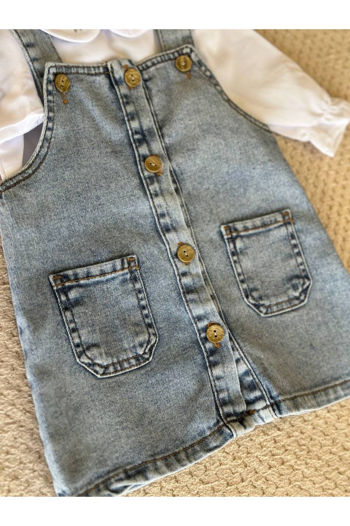 Oryeda Bebe Kız Bebek/Çocuk Gömlekli Kot Jile fotoğrafı 3 (önizleme)