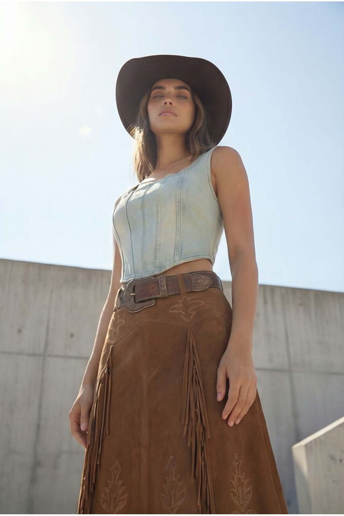 Rib Mink Crop Bustier