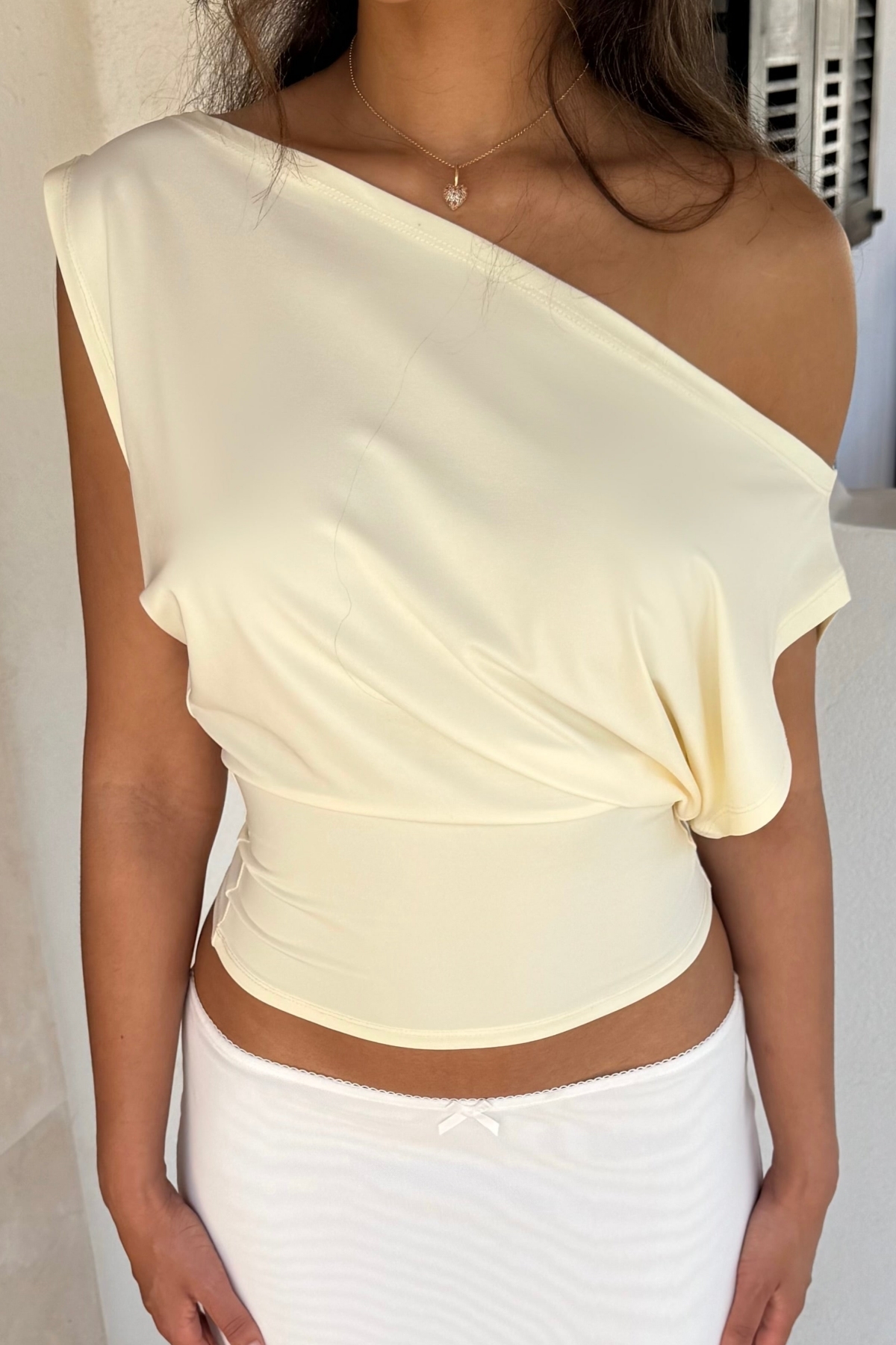 World Fashion Trends  TERAYAĞ SARISI Ultra Soft Premium Kumaş Bele Oturan ESNEK Crop Top Bluz WFT9411