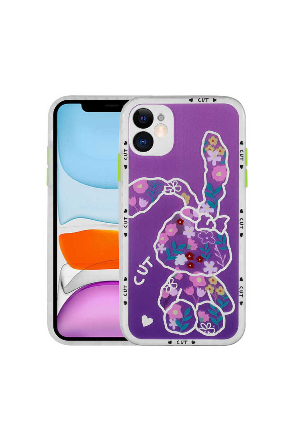 iPhone 11 Uyumlu Kamera Korumalı Desenli Sert SEKO Hess Kılıf-NO1