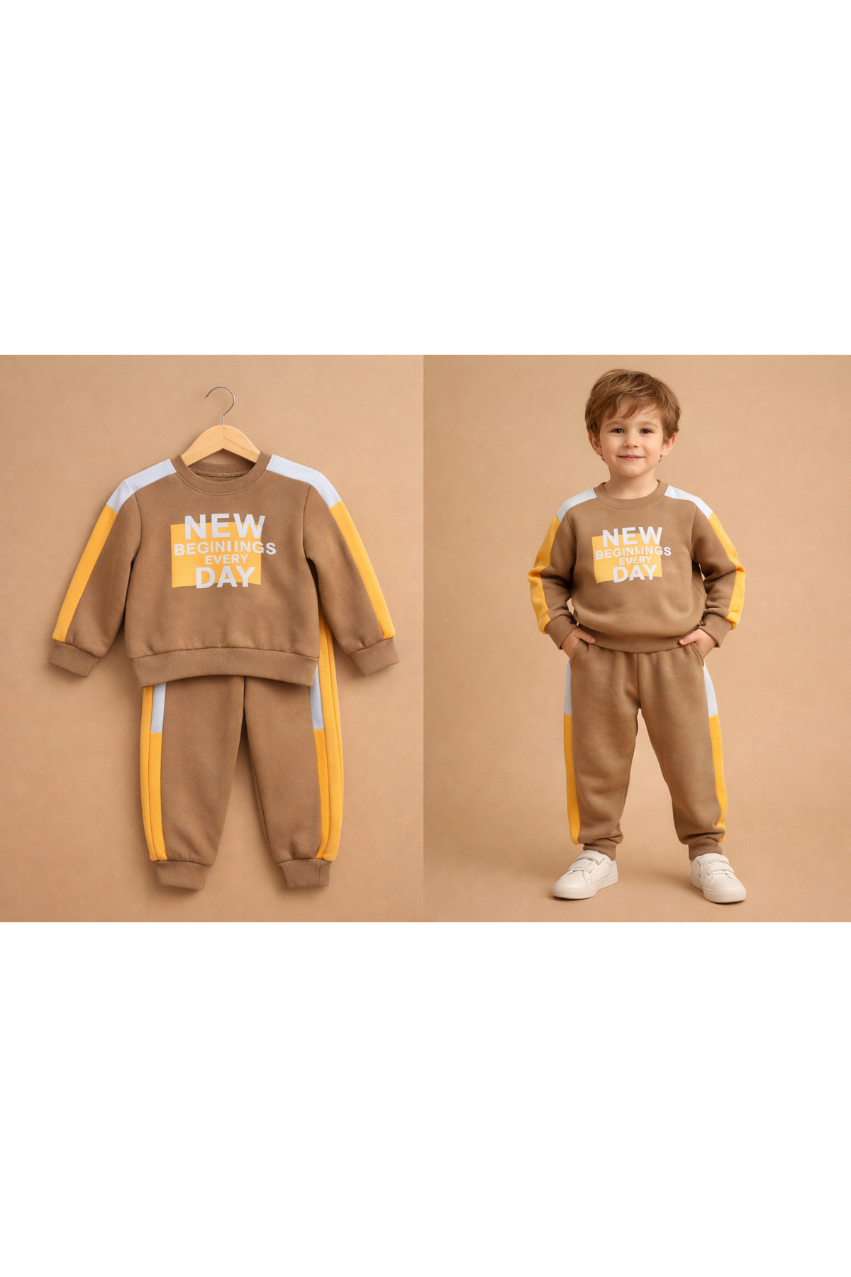 vinezza Erkek Çocuk Kışlık Eşofman Takımı Pamuklu Üç İplik Şardonlu fotoğrafı 2 (önizleme)