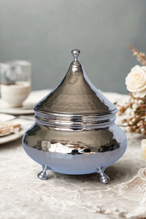 Ahinur Mutfak Bakır Rumeli Şekerlik El Dövme Nikel