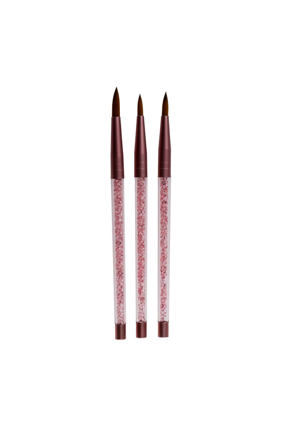 Ailika Rose Gold Detaylı Sivri Uçlu Nail Art Fırça Seti - 3 Adet NL-0633 — Fırça-NL-0633