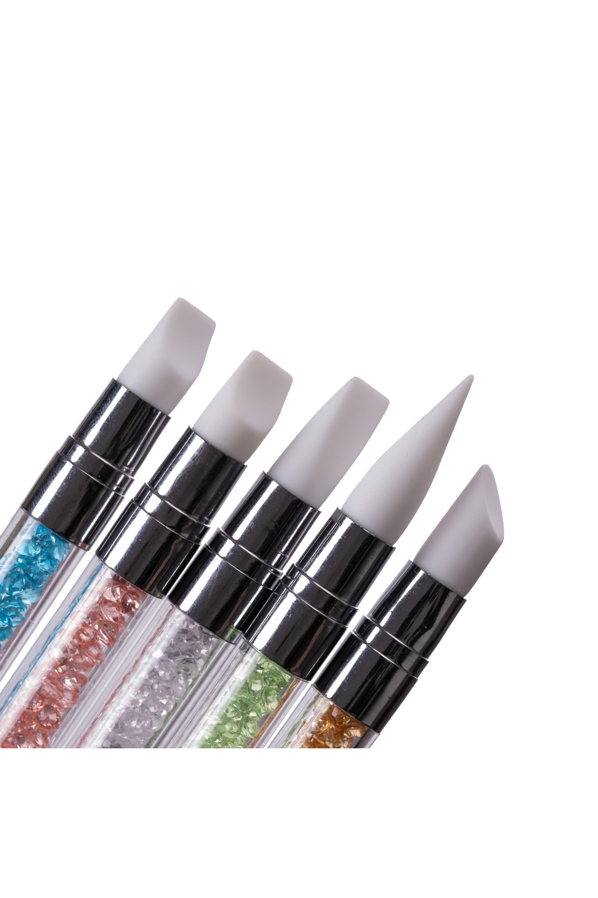 5'li Profesyonel Silikon Uçlu Nail Art Şekillendirme ve Düzeltme Fırçası NL-0628 — Fırça-NL_0628 — تصویر 3 از 3