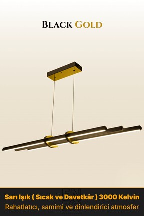 ENZO LIGHT Cosmo Gold 3000K Lineer LED Sarkıt Avize – Kumandalı Dim Edilebili...