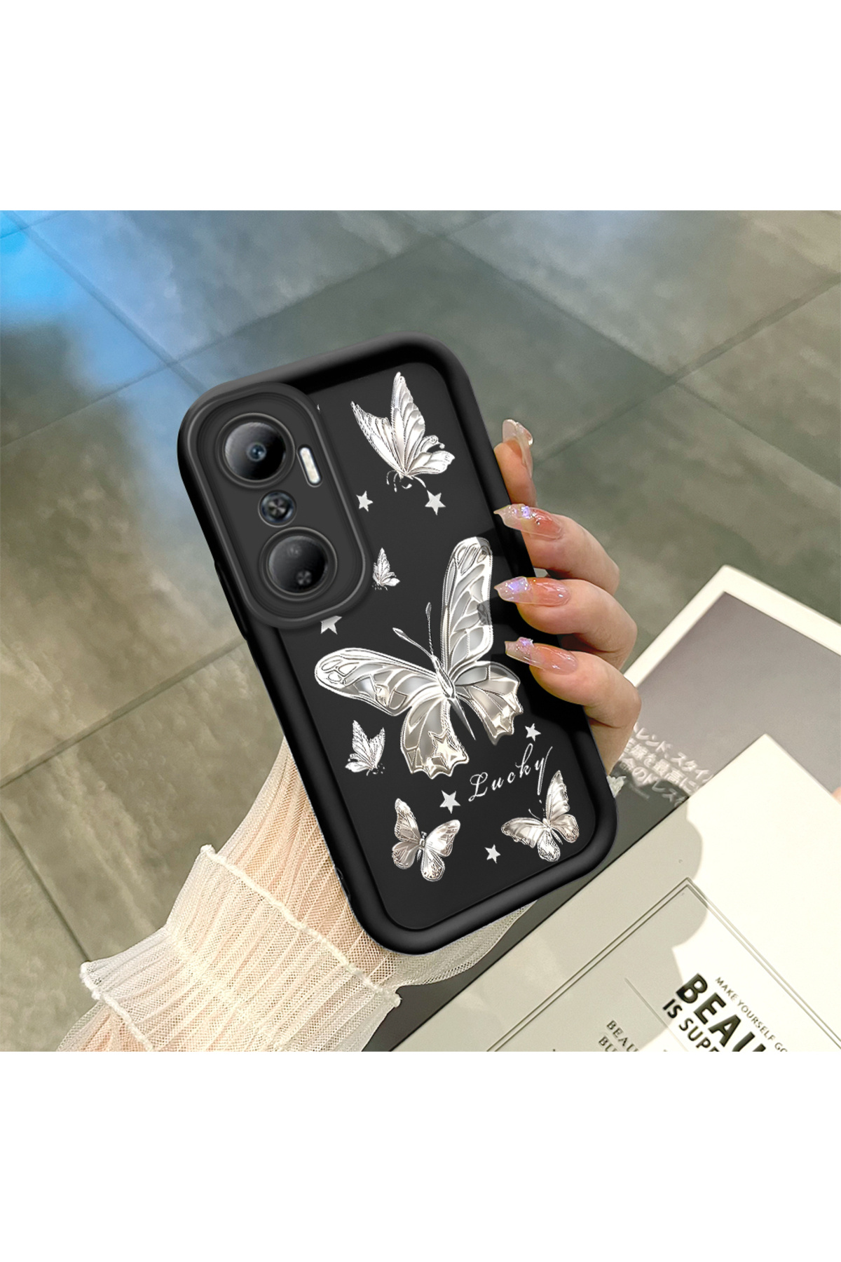 Infinix Hot 20 Compatible Butterfly Pattern Slim Soft Silicone Phone Case with Camera Protection