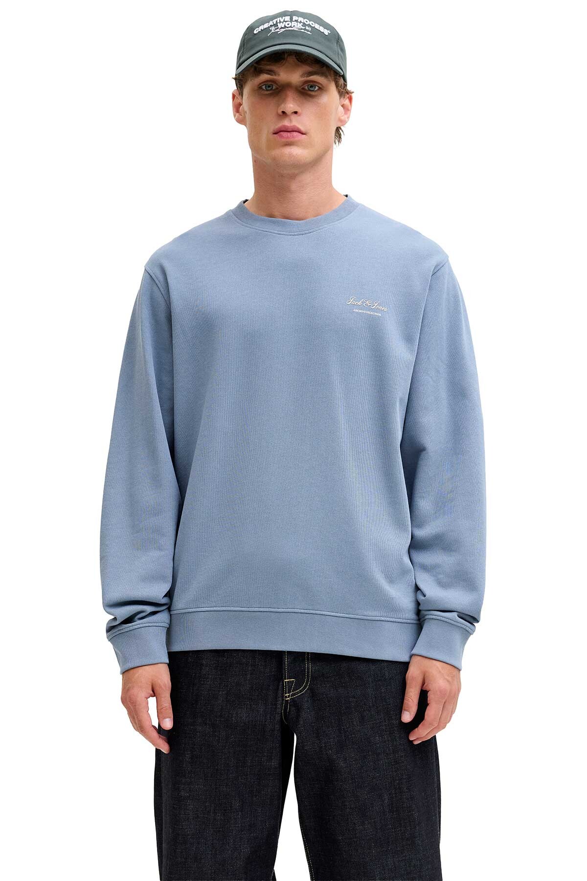 سویشرت مردانه آبی JJEARCHIVE GRAPHIC SWEAT جک اند جونز سویشرت Jack & Jones