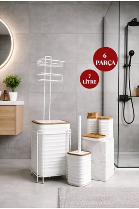 Store HGY Home Kırık Beyaz Yedekli Wc Kağıtlık ve Dalga Desenli \ Ahşap Detay...