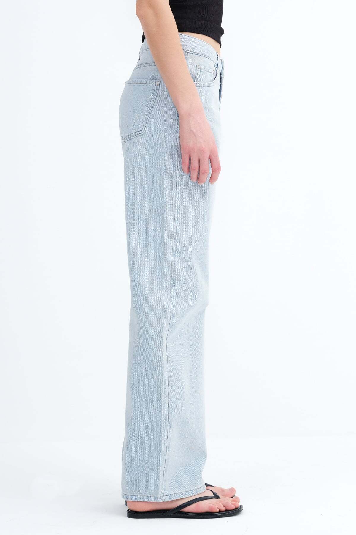Addax Wide Leg Jean Pantolon PN10021 görsel 4