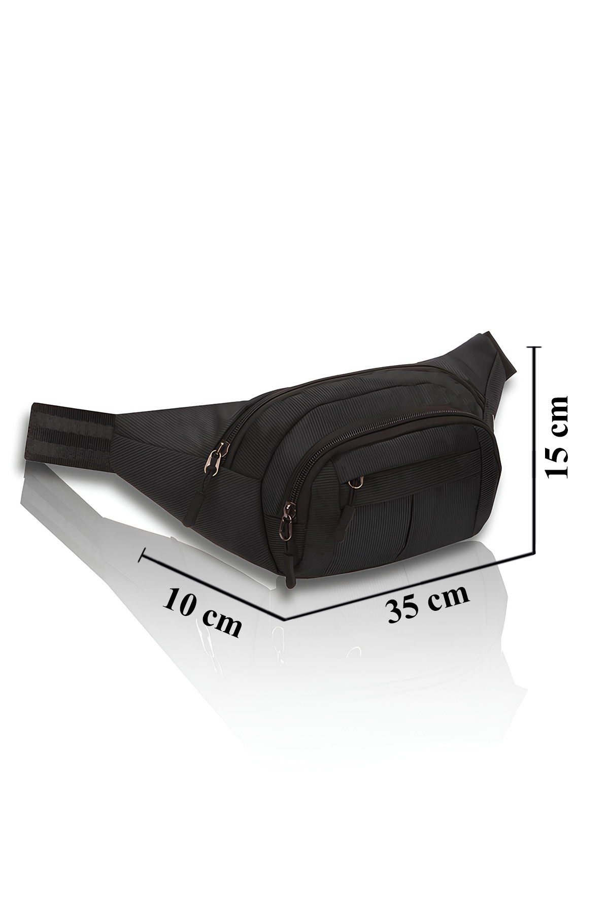 AVCA Siyah Unisex Suya Dayanıklı Çapraz Askılı Omuz Bel Çanta Günlük Yürüyüş Koşu Outdoor Çanta görsel 4