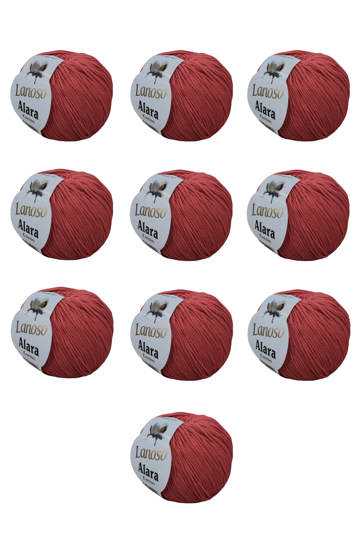 Alara Cotton 10-Pack50 g 140 m Cotton and Acrylic( 1938 )Amigurumi and Knitting Yarn