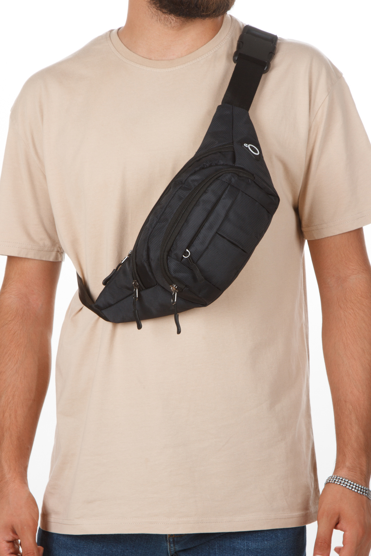 AVCA Siyah Unisex Suya Dayanıklı Çapraz Askılı Omuz Bel Çanta Günlük Yürüyüş Koşu Outdoor Çanta görsel 8