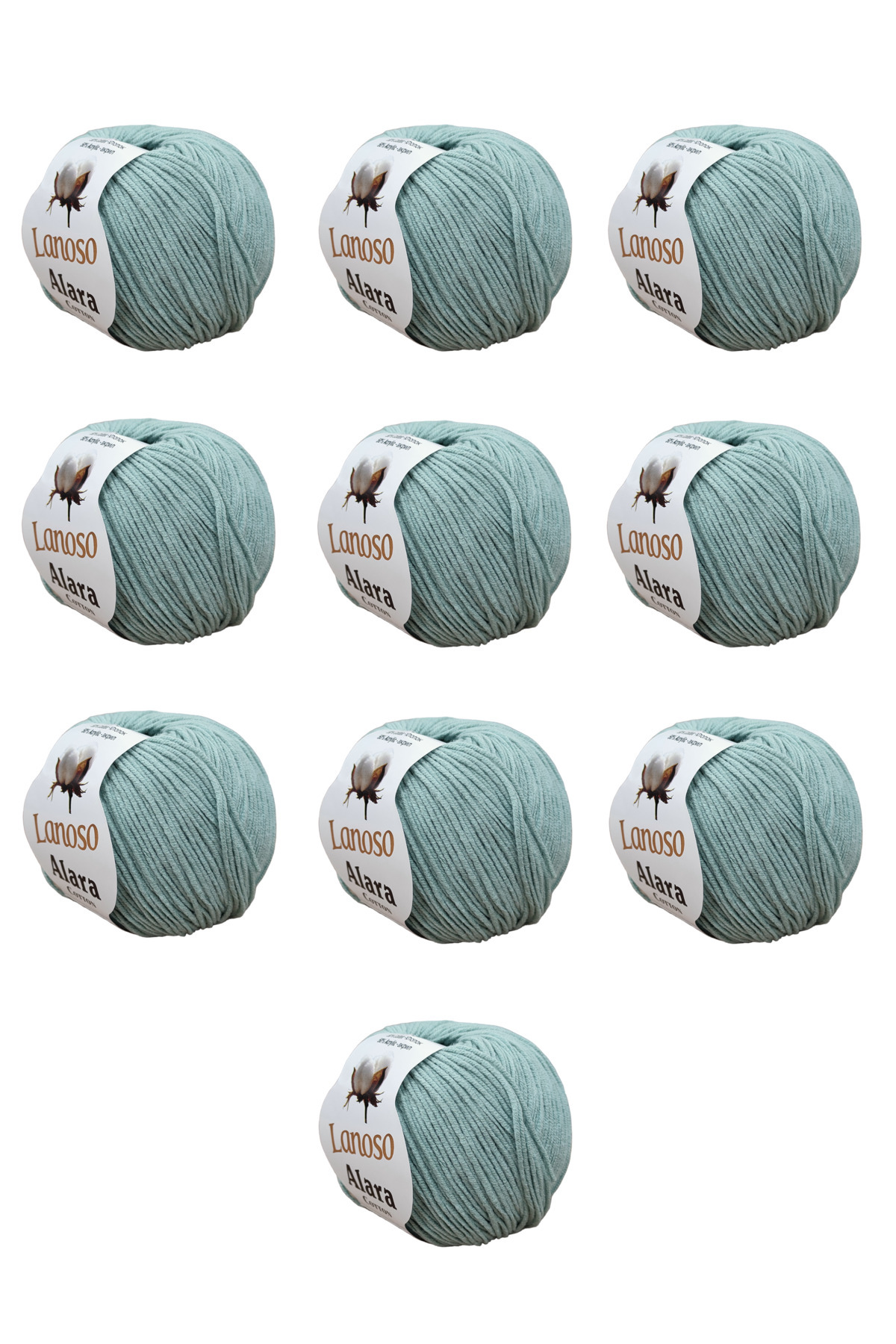 Alara Cotton 10-Pack50 g 140 m Cotton and Acrylic( 1915 )Amigurumi and Knitting Yarn