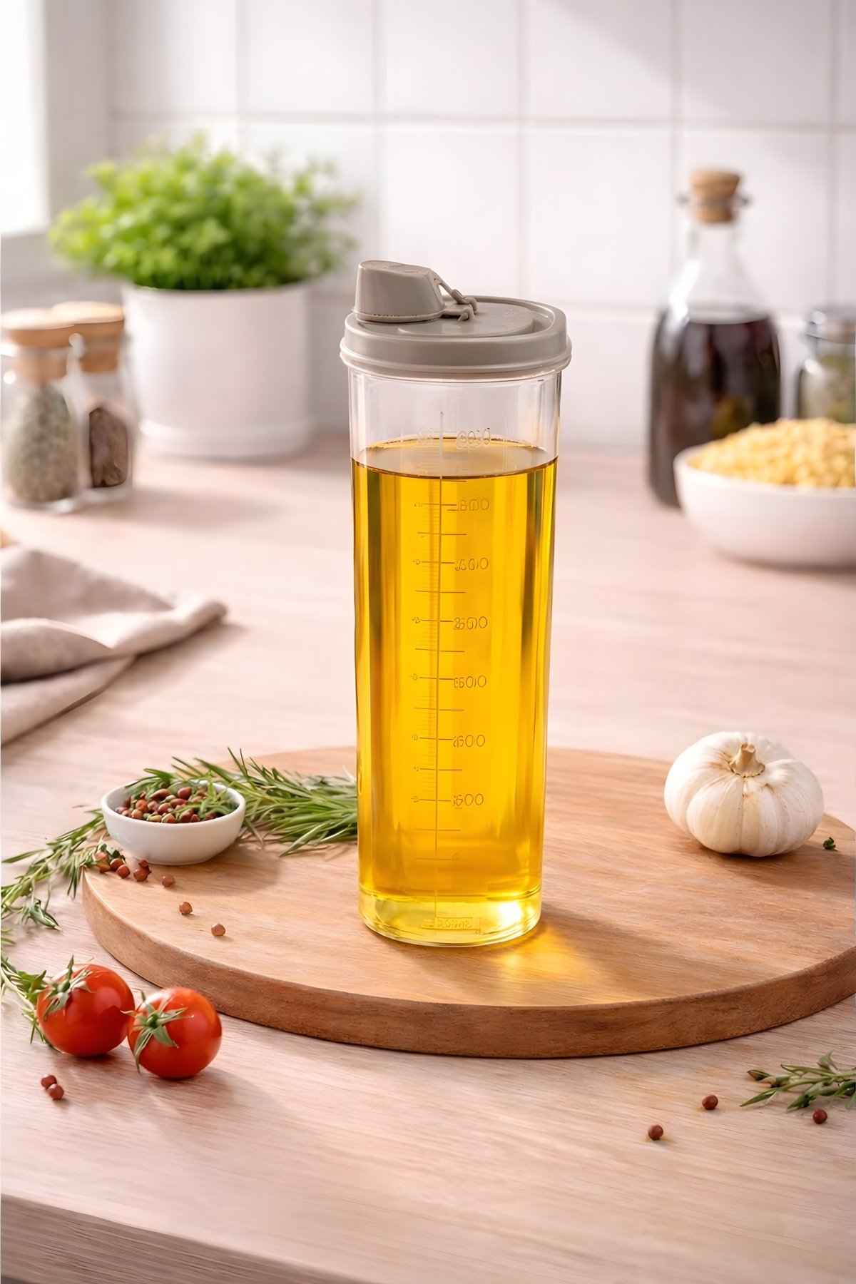 Scale Liquid Plastic Transparent Oil Bottle Vinegar Bottle 1 L Bottle Oil Bottle